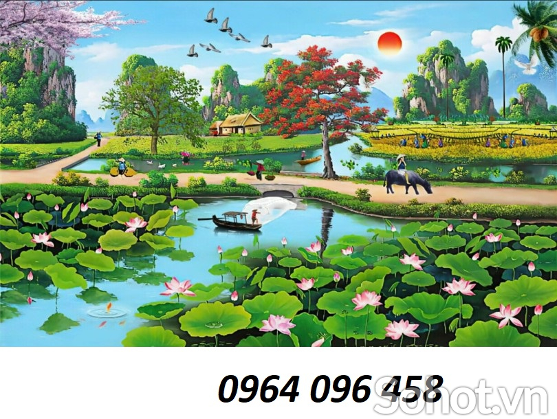 Tranh gạch phong cảnh đồng quê 3d - 654CVB