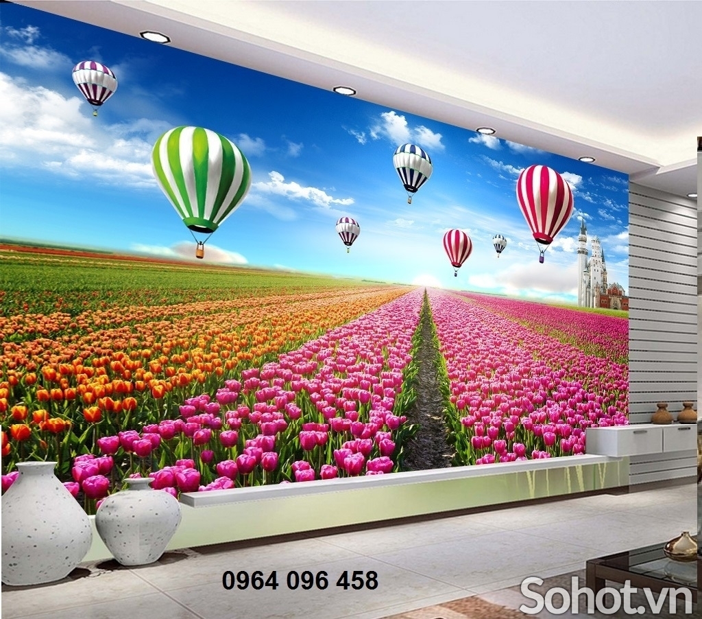Tranh gạch 3d ốp tường tranh vườn hoa - CZX22