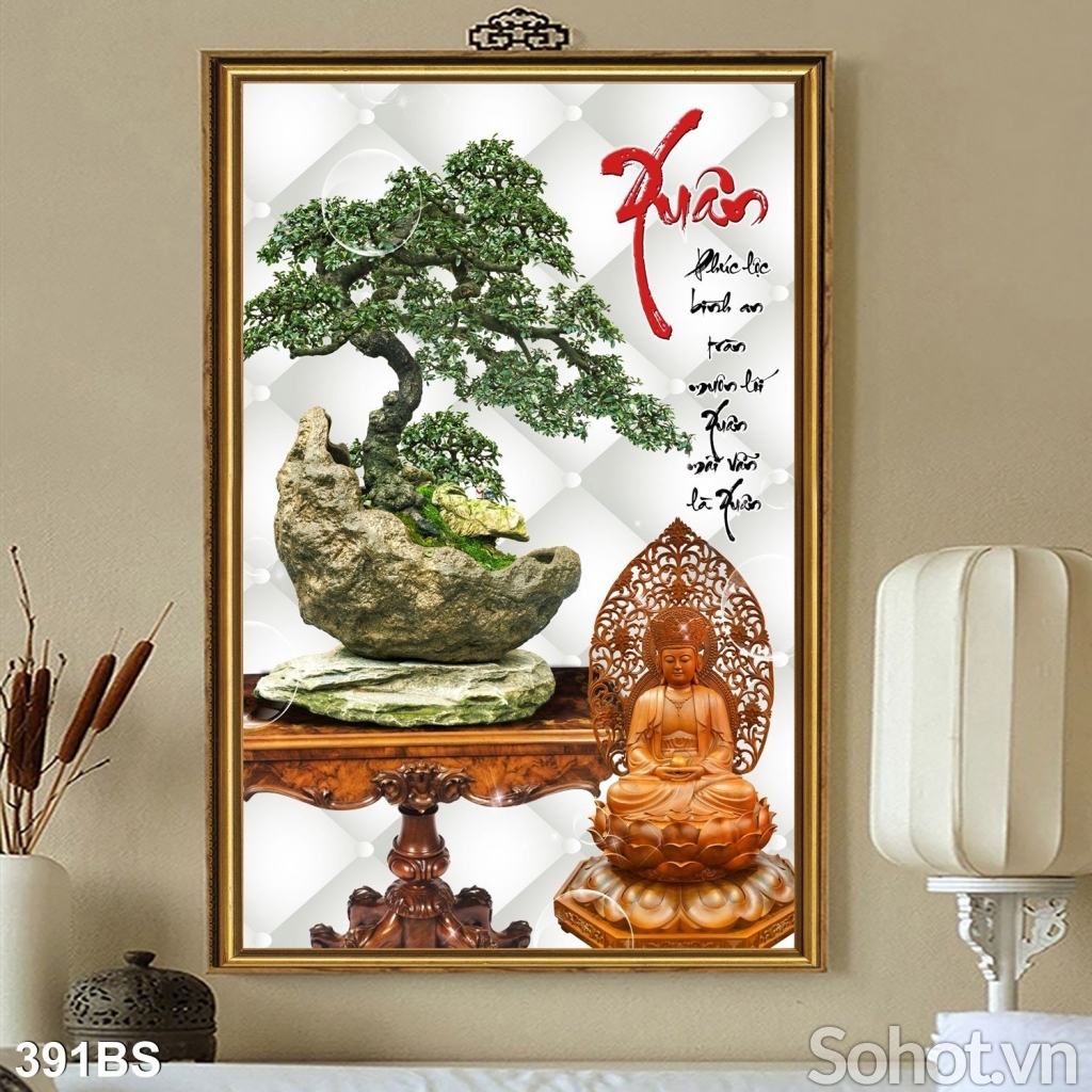 Tranh cây bonsai ốp tường trang trí