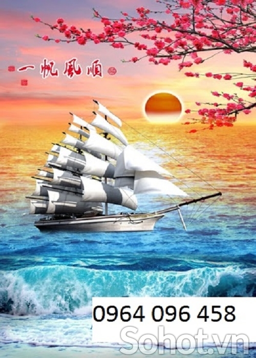 Tranh thuận buồm xuôi gió 3d - gạch tranh 3d - LHĐ3
