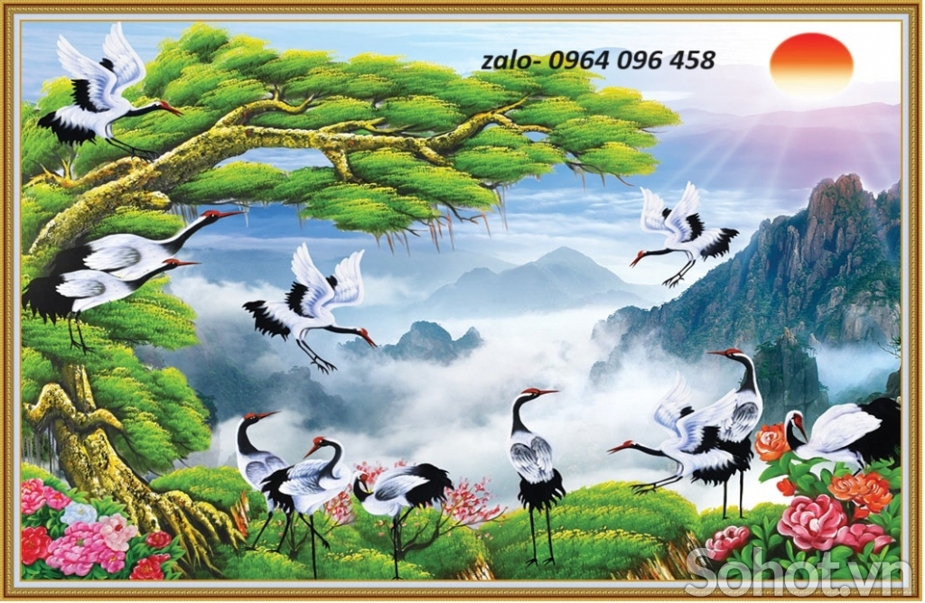 Tranh gạch chim hạc 3d - 1899CV