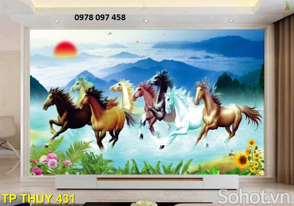 Gạch men họa tiết ốp tường phòng khách