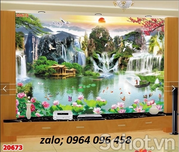 Tranh gạch 3d ốp tường phòng khách - GVC21