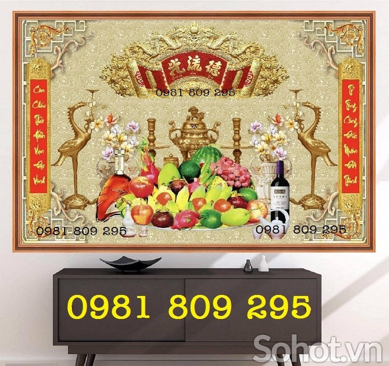 Gạch tranh 3d trang trí phòng thờ