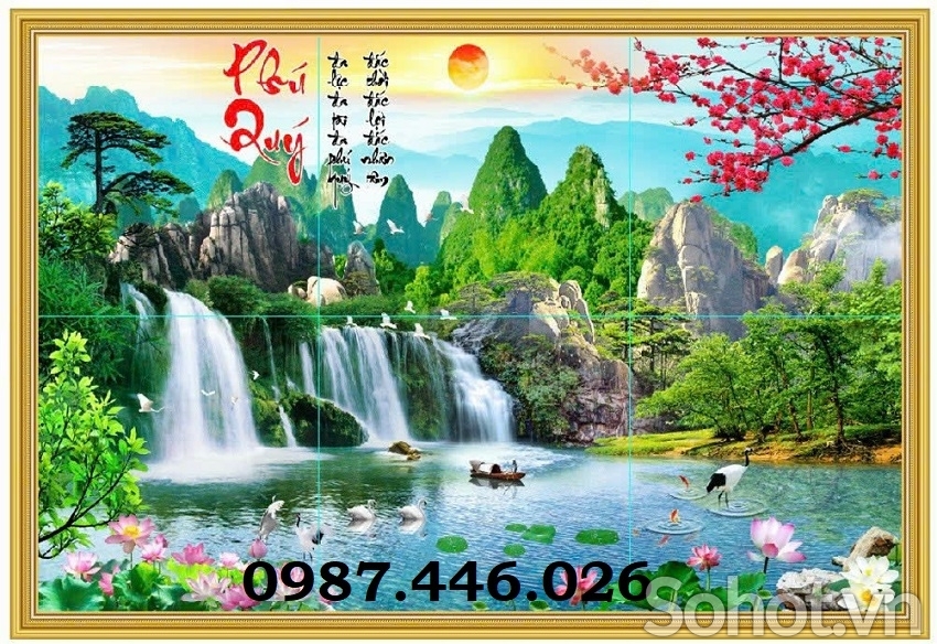 Tranh gạch men phong cảnh 3d ốp tường HP97343