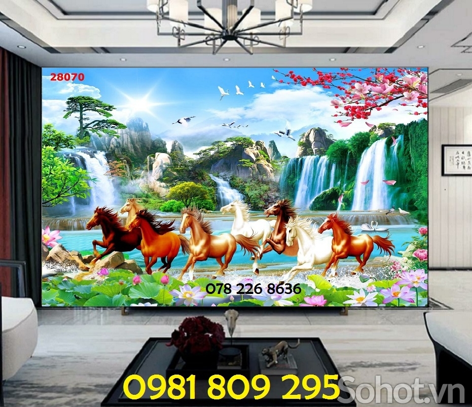 tranh 3d mã đáo thành công - gạch tranh 3d ngựa