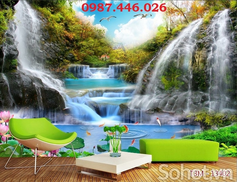 Tranh gạch 3d phong cảnh thác nước HP8732