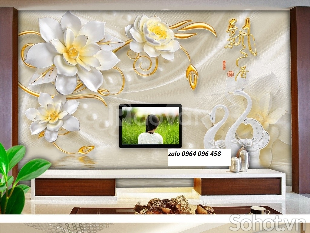 Mẫu tranh gạch 3d ốp tường phòng khách đẹp - SDX43