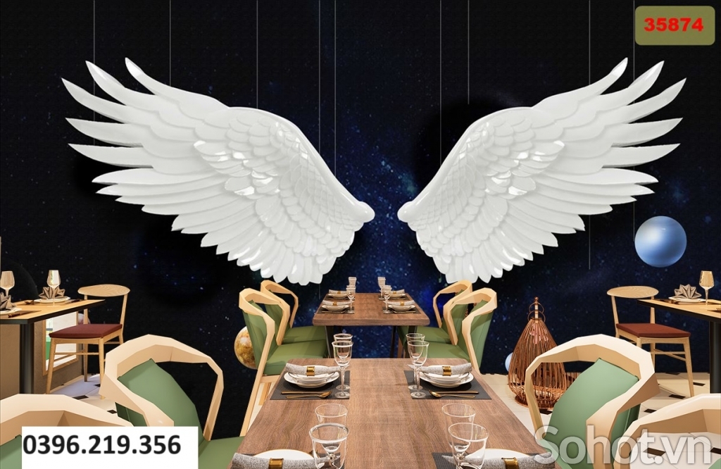 Gạch cánh thiên thần 3d trang trí