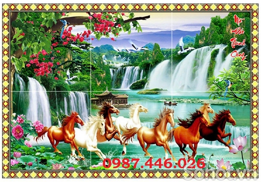 Tranh gạch men bát mã HP86273