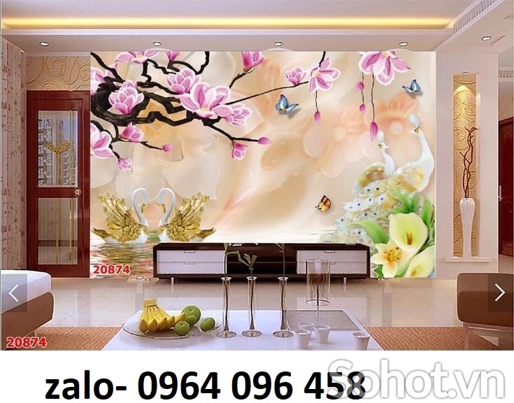 Tranh gạch 3d hoa sứ ngọc - XVC777