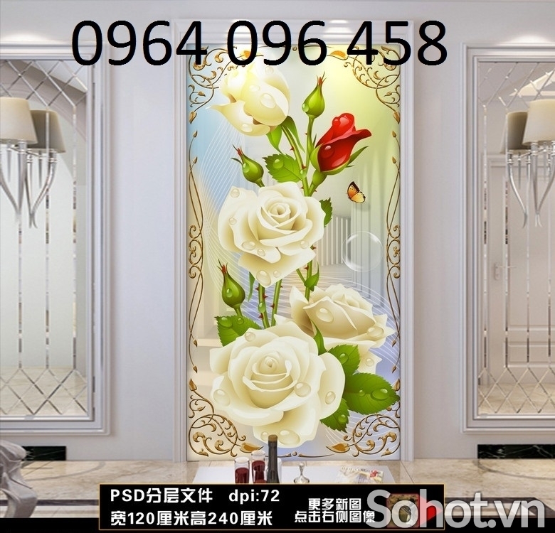 Tranh gạch 3d ốp tường khổ đứng - LKJ66