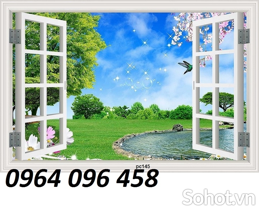 Tranh gạch ốp tường cửa sổ 3d - JSX433