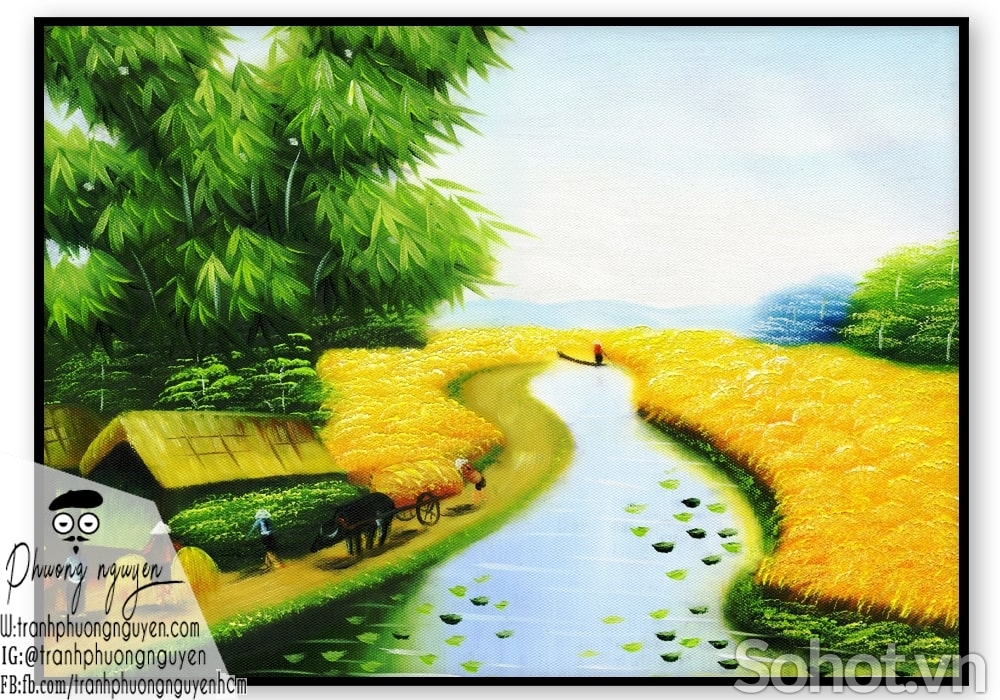 tranh đồng quê - gạch tranh 3d