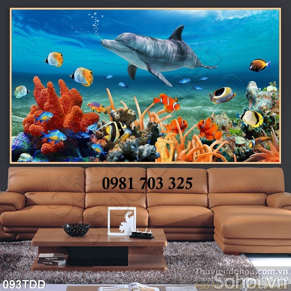 Tranh gạch 3d hình biển cả trang trí