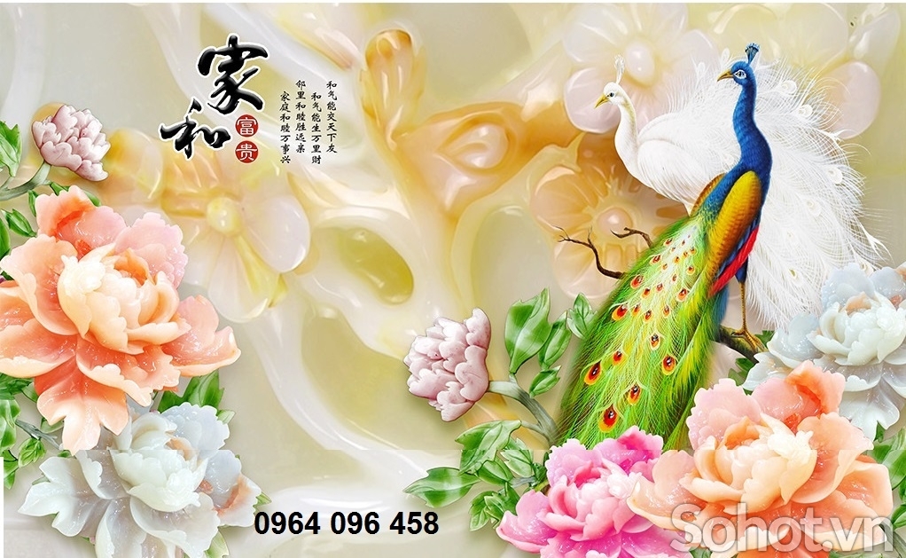 tranh gạch 3d giả ngọc - 23S