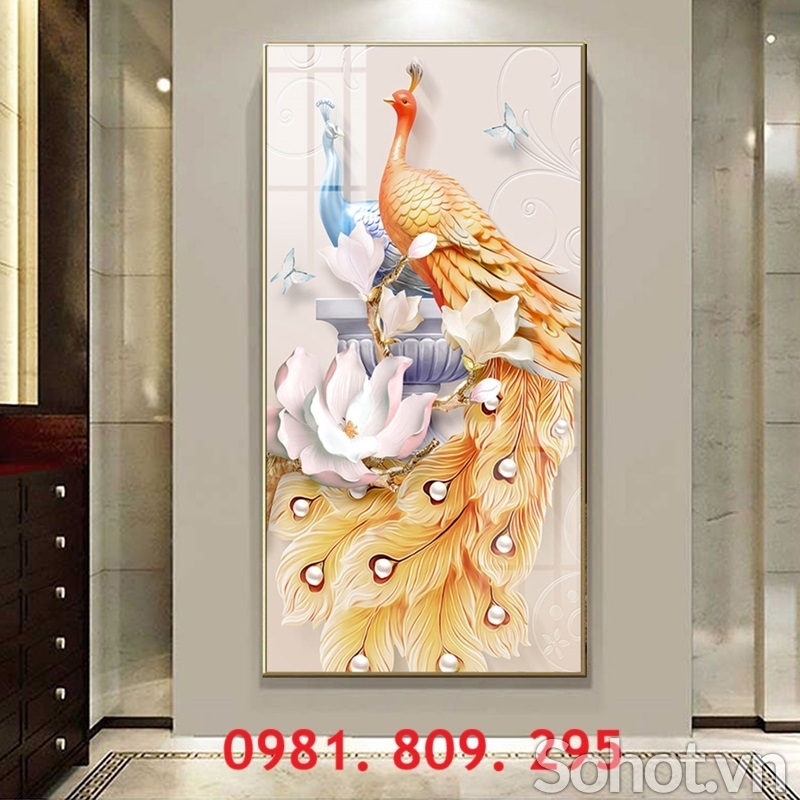 Mẫu tranh gạch khổ dọc 3d HN92911