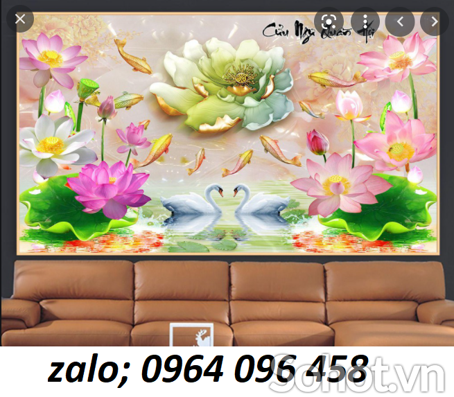 Tranh gạch 3d cửu ngư quần hội - A121