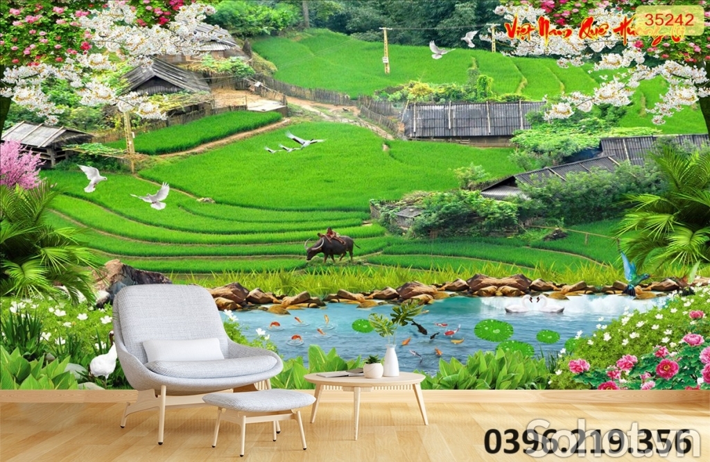 Gạch tranh đẹp 3d rộng bậc thang