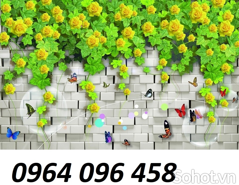 Tranh gạch 3d ốp tường hoa hồng leo - DCV97