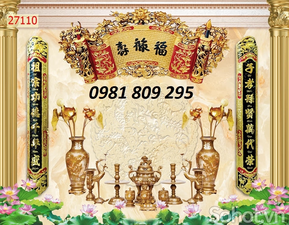 gạch tranh 3d phòng thờ