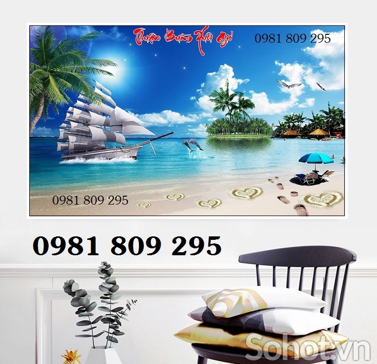 Tranh gạch men thuận buồm xuôi gió