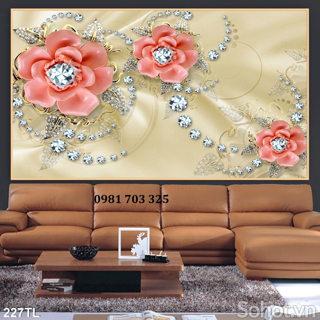 Tranh gạch 3d hoa trang trí đẹp