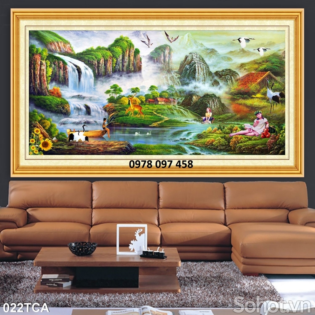 Tranh 3D ốp tường - tranh gạch giả sứ ngọc