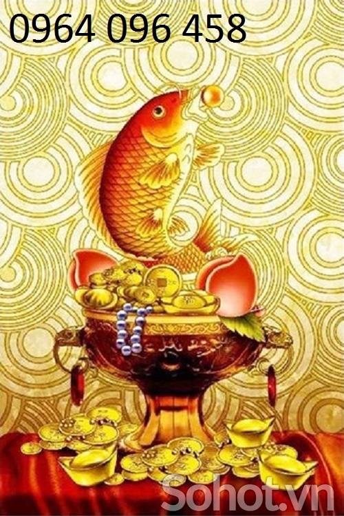 Tranh 3d cá chép - tranh gạch 3d cá chép - VCC55
