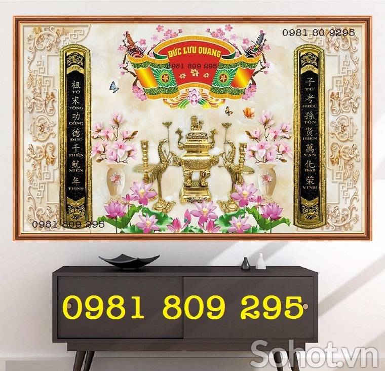 Gạch tranh phòng thờ gia tiên