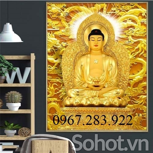 Tranh Phật Giáo 3d, tranh ốp tường phòng thờ