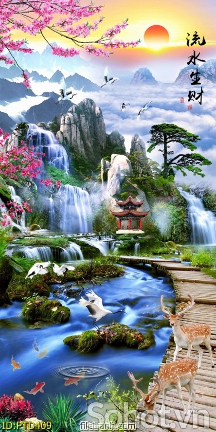 Tranh gạch 3d ốp tường hành lang - XCVB09