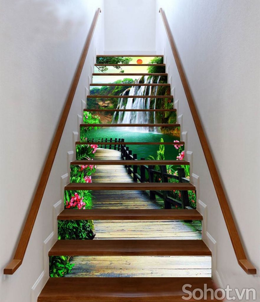 Gạch ốp tường 3D cầu thang