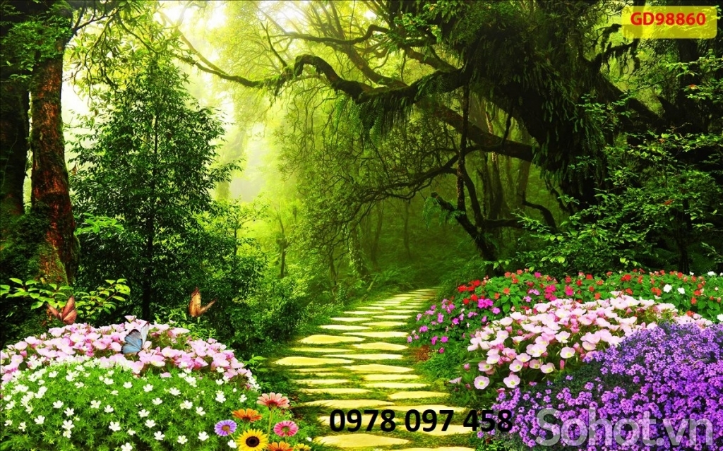 Tranh dán tường phòng khách