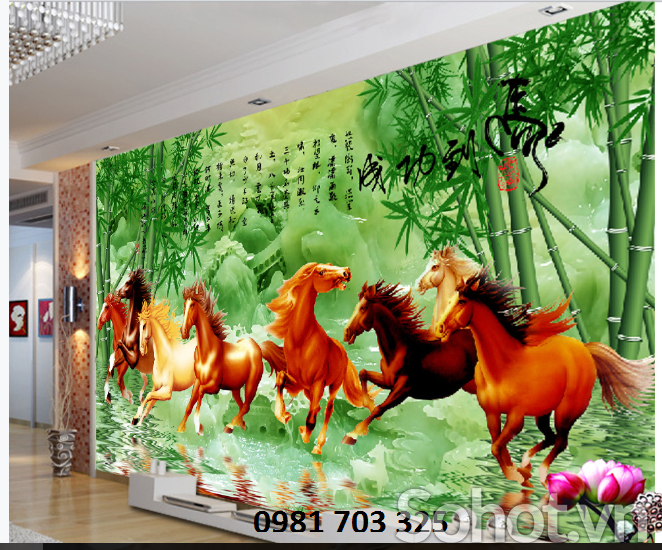 Tranh phong thủy- gạch tranh bát mã