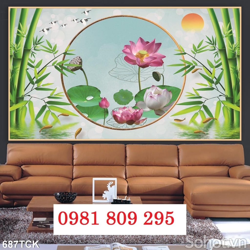 Gạch 3d hoa sen ốp tường - tranh gạch men