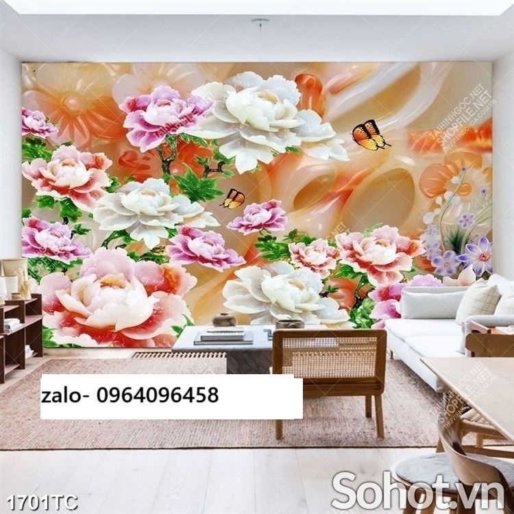 Tranh gạch 3d trang trí phòng khách đẹp - sang trọng - XX433