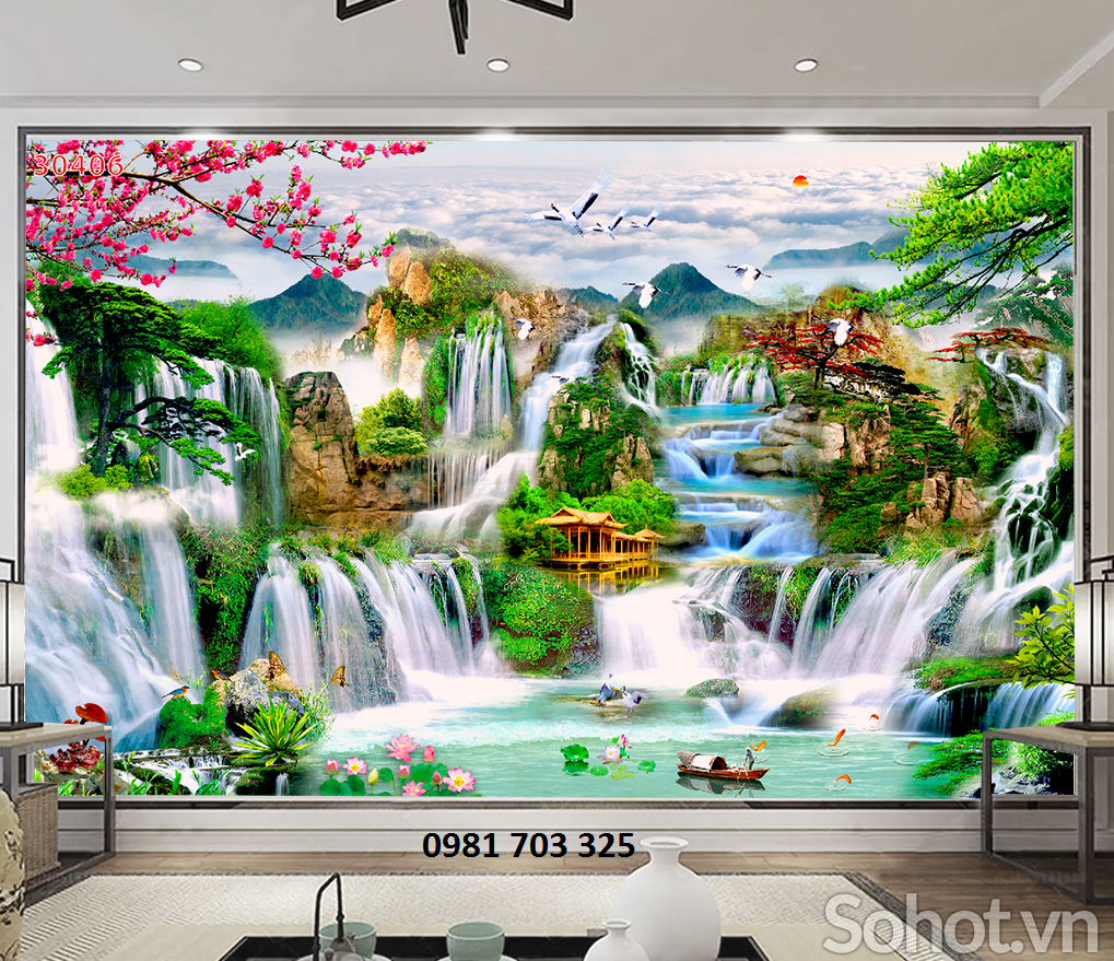 Tranh phong cảnh- gạch tranh 3D ốp tường