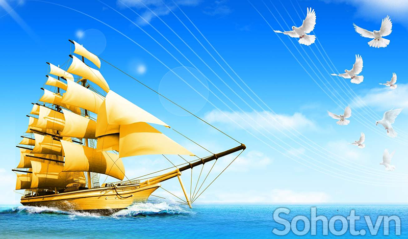 Tranh gạch ốp tường 3d phong cảnh biển - 332XC