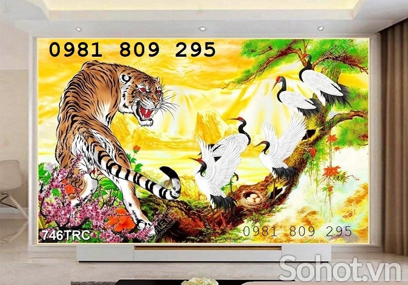 Gạch trang trí hổ 3d cao cấp