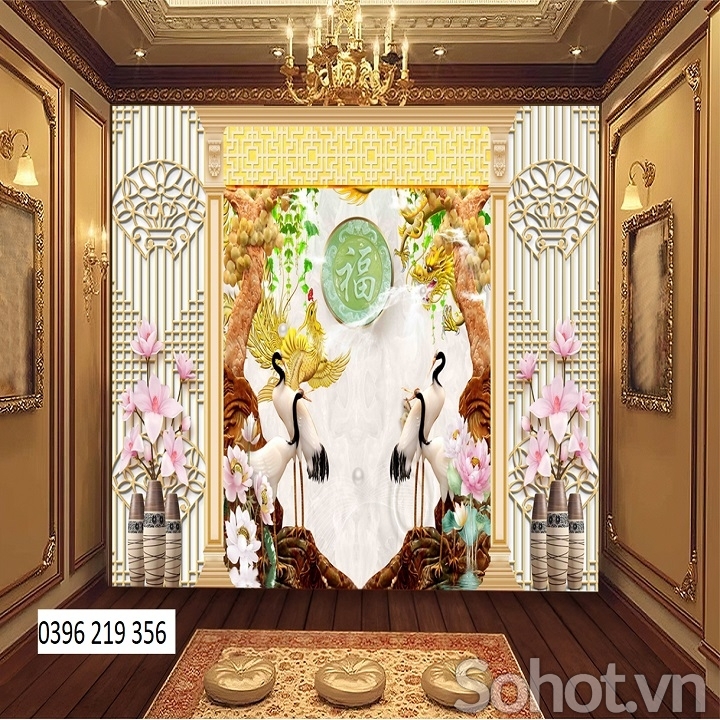 Tranh gạch men 3d Phòng Thờ phong thủy