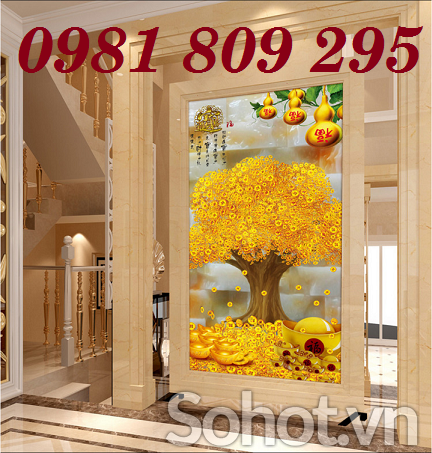 Tranh cây tiền - gạch tranh ốp tường