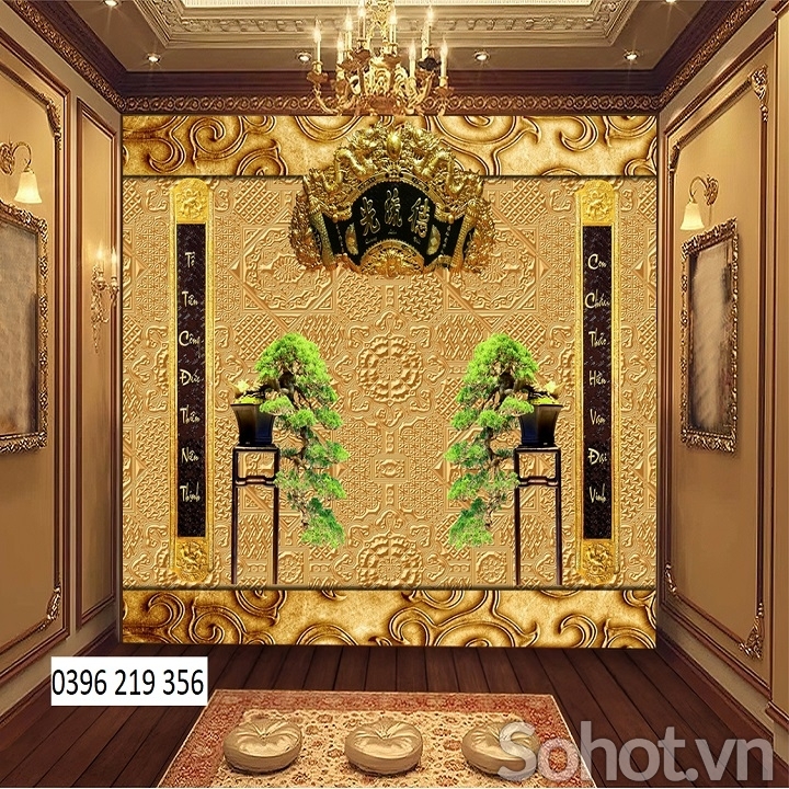 Tranh gạch men 3d Phòng Thờ phong thủy