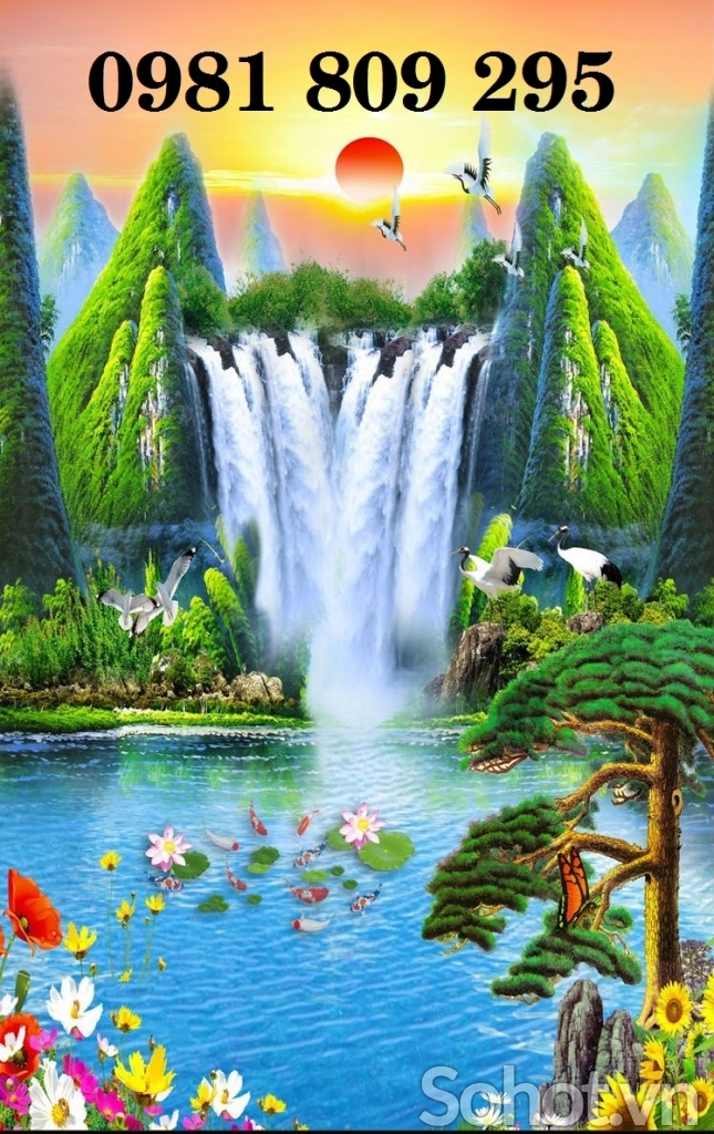 Gạch tranh 3d - tranh phong cảnh khổ dọc