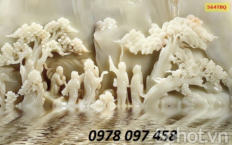 Trang trí phòng khách - tranh giả sứ ngọc