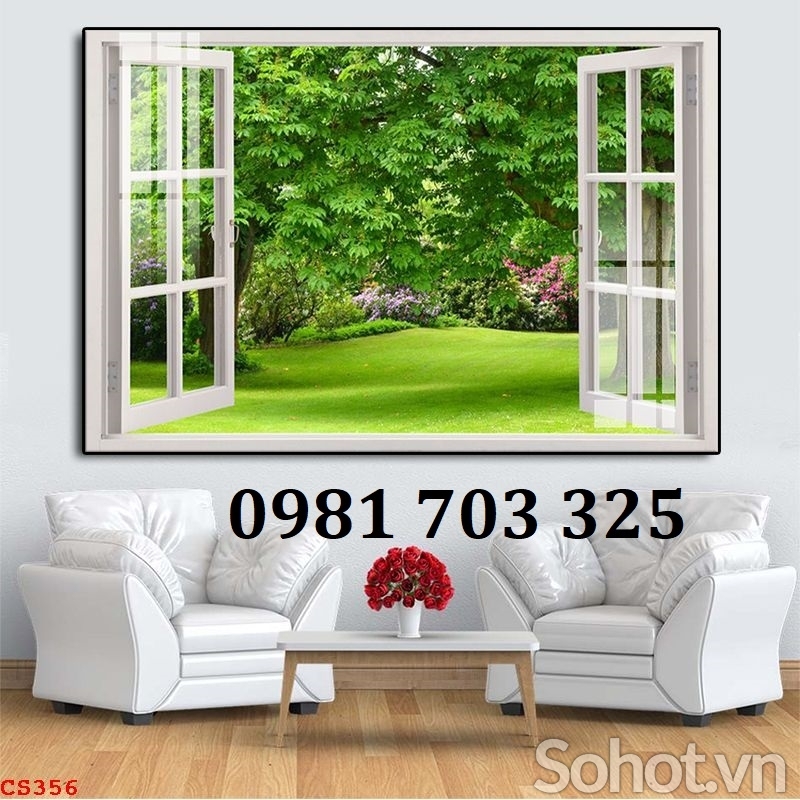 Tranh gạch cửa sổ trang trí