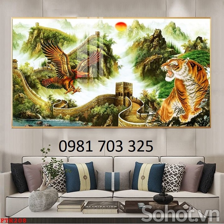 Tranh gạch hổ 3D trang trí