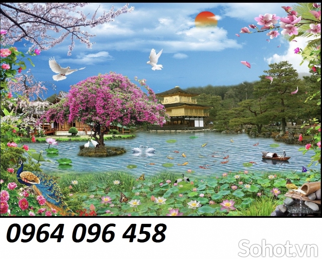 Tranh gạch 3d phong thủy phòng khách YTR5