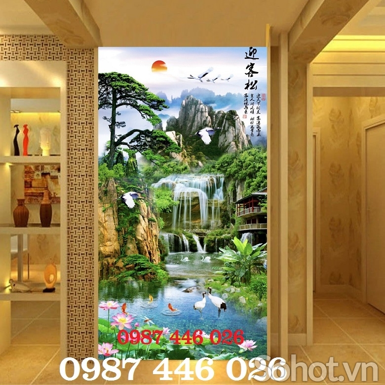 Tranh gạch men thác nước HP2