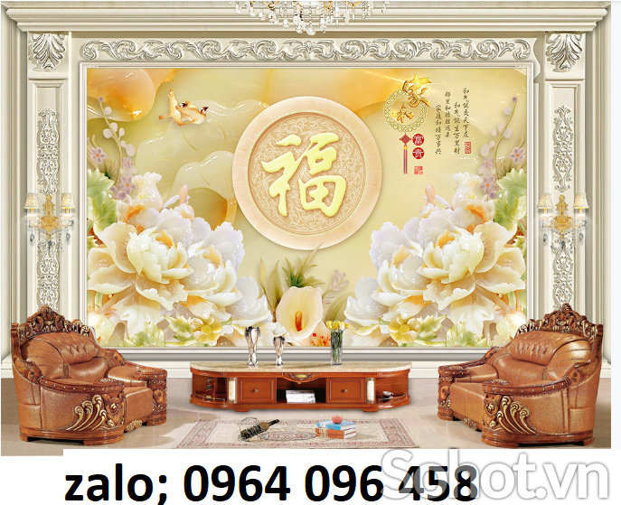 Tranh gạch 3d hoa sứ ngọc - XNNB5